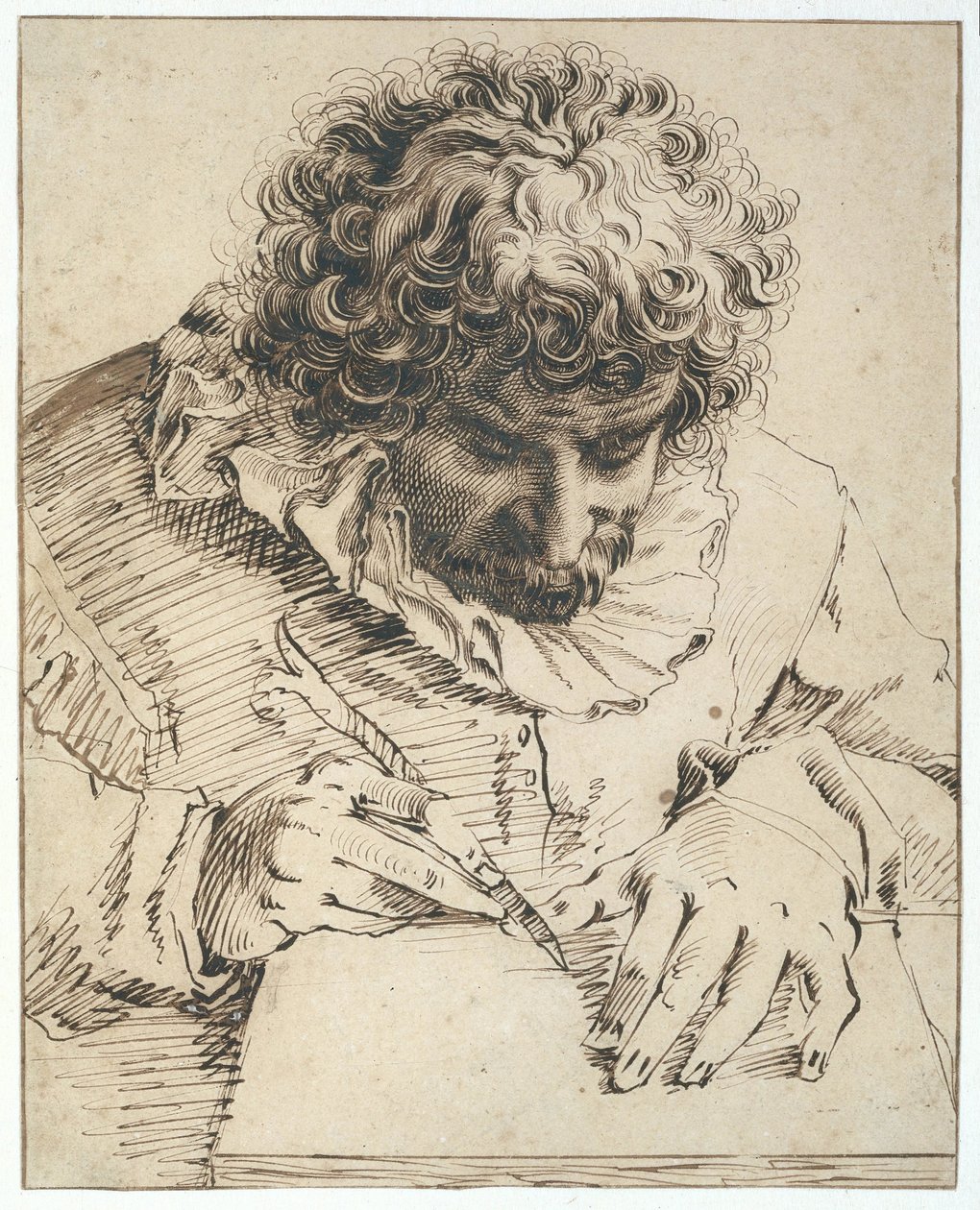 Gillis van Breen portréja, rajz vagy fametszet alkotó: Hendrick Goltzius