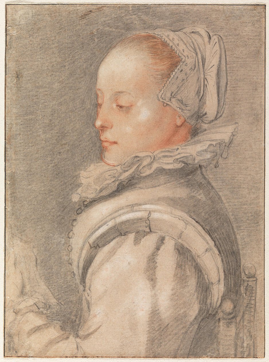 Egy fiatal nő portréja alkotó: Hendrick Goltzius