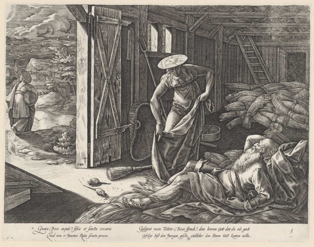Ruth és Boáz a magtárban Ruth története (sorozat címe) alkotó: Hendrick Goltzius
