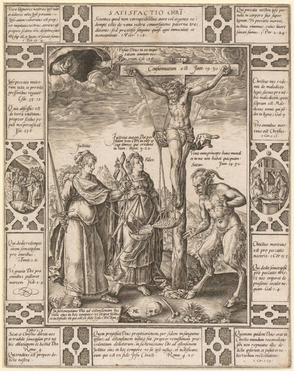 Satisfactio Christi, a „A keresztény hit allegóriái” sorozat 3. lapja alkotó: Hendrick Goltzius