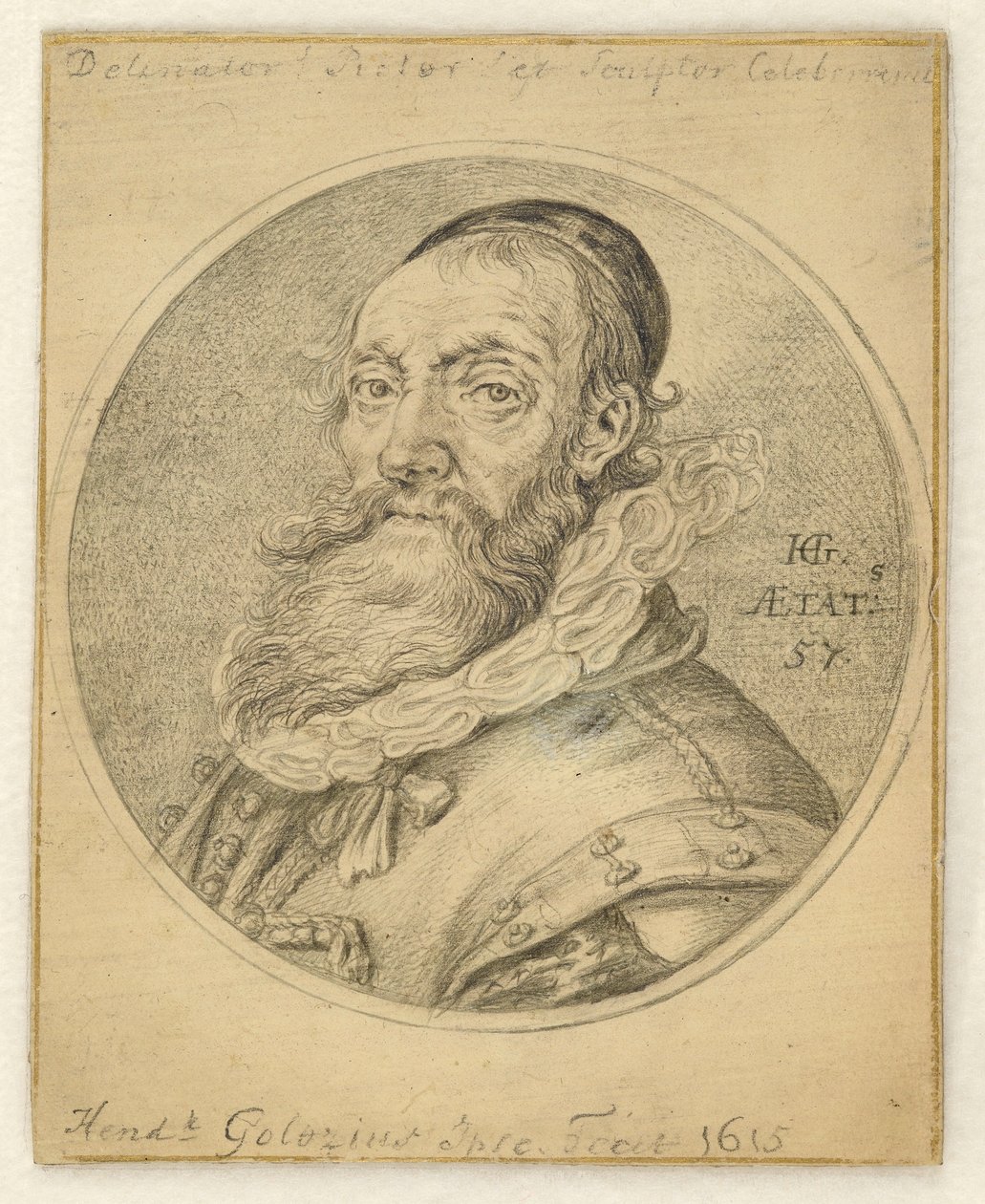 Önarckép. Kör a téglalapban alkotó: Hendrick Goltzius