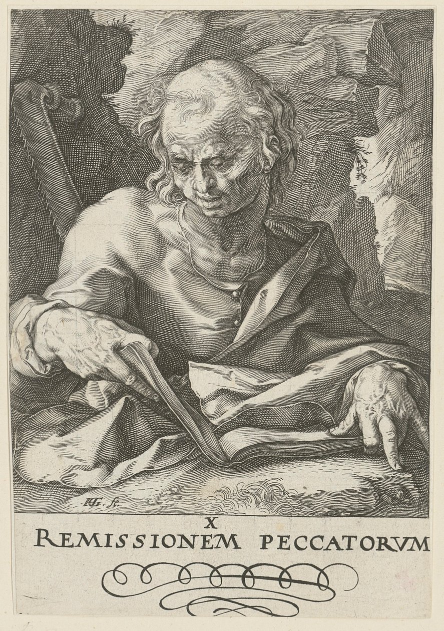 Simon, a „Krisztus, a tizenkét apostol és Pál” című sorozat 11. lapja alkotó: Hendrick Goltzius