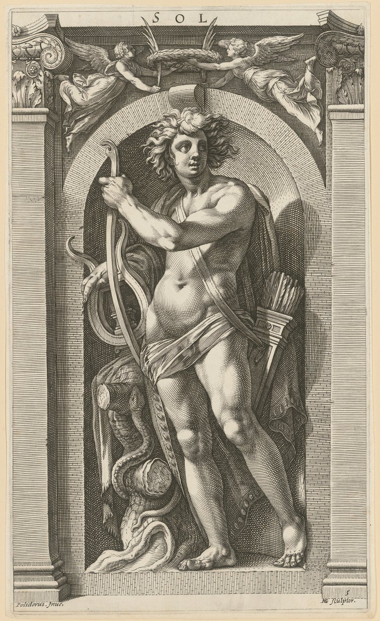 Sol, az „Nyolc antik istenség” sorozat 5. lapja alkotó: Hendrick Goltzius