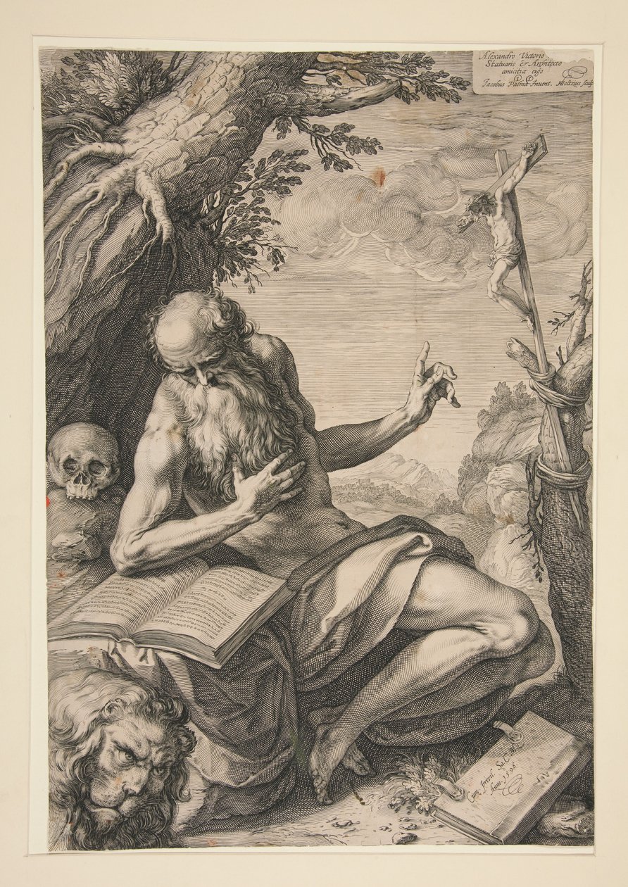 Szent Jeromos a sivatagban alkotó: Hendrick Goltzius