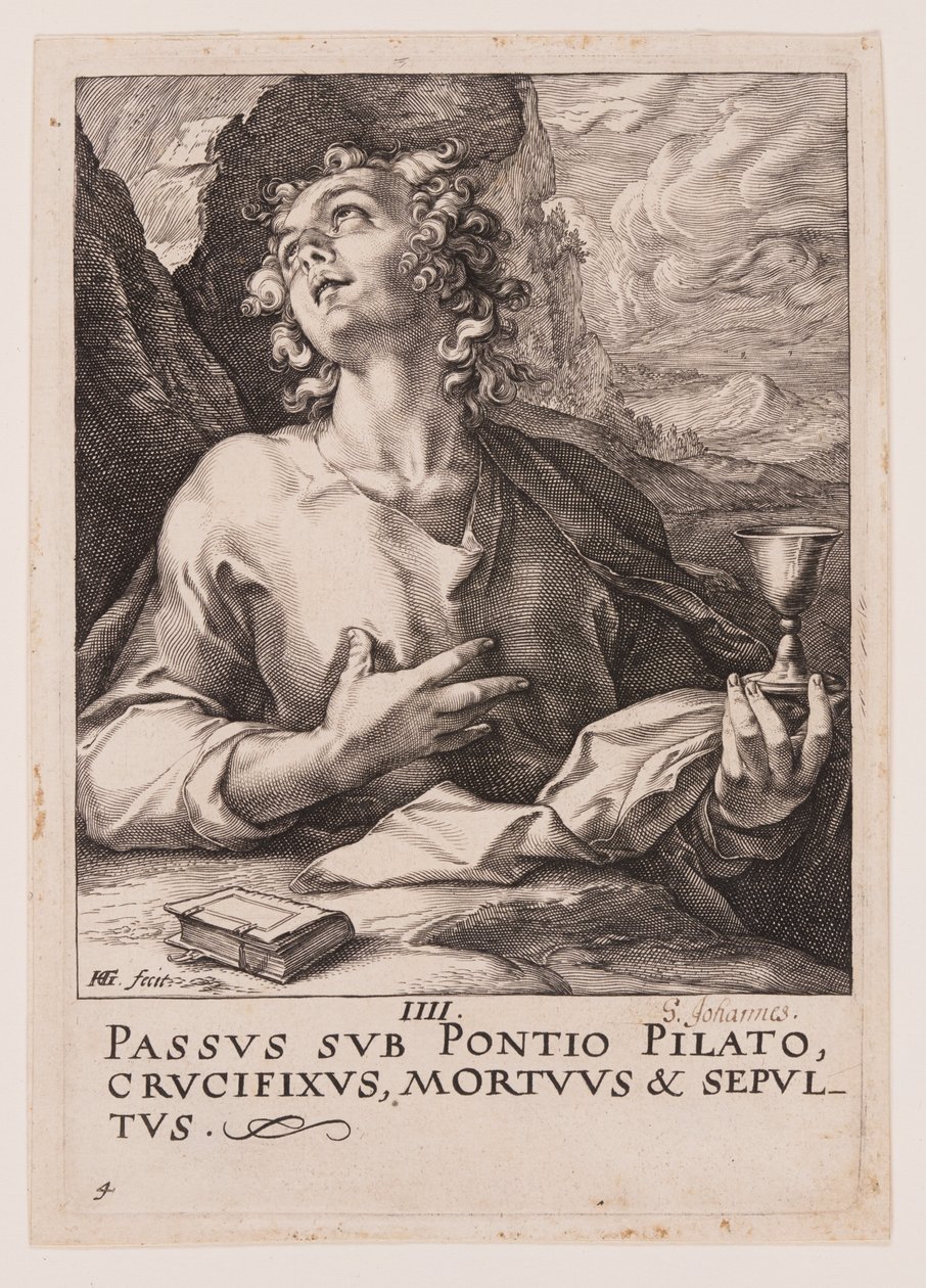 Szent János, Krisztustól, az apostoloktól és Szent Páltól a Hitvallással együtt. alkotó: Hendrick Goltzius