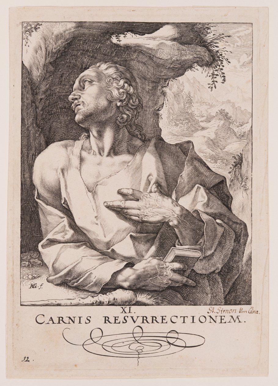 Thaddeus Szent Júdás, Krisztus, az apostolok és Szent Pál a hitvallásról alkotó: Hendrick Goltzius