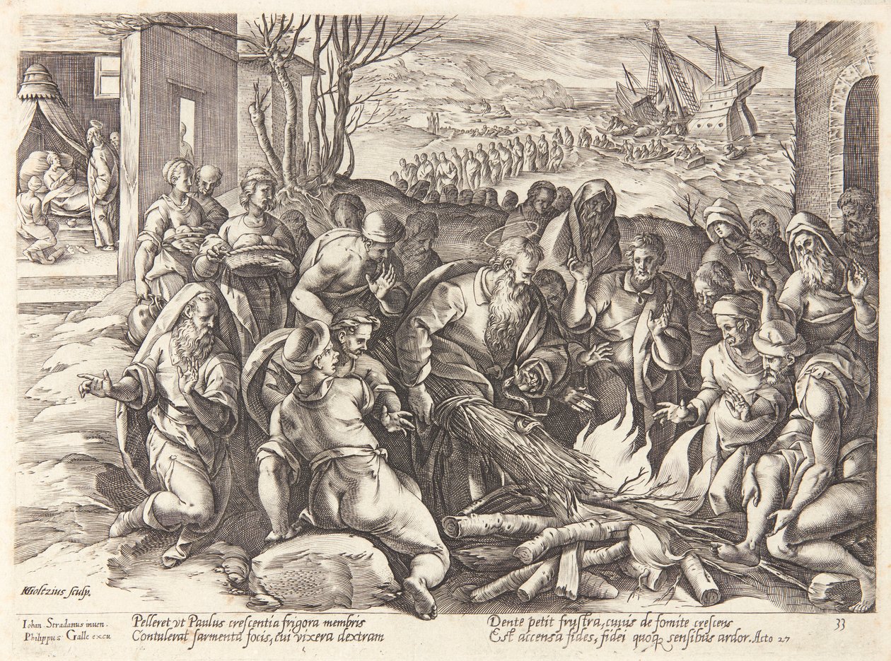 Szent Pált megmarja a vipera alkotó: Hendrick Goltzius