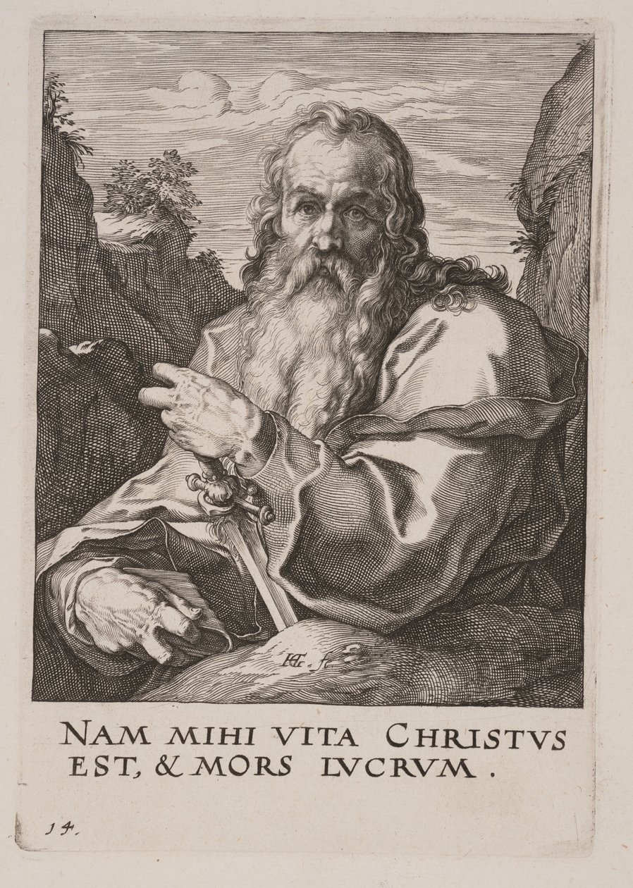 Szent Pál, Krisztus, az apostolok és Szent Pál a Hitvallással alkotó: Hendrick Goltzius