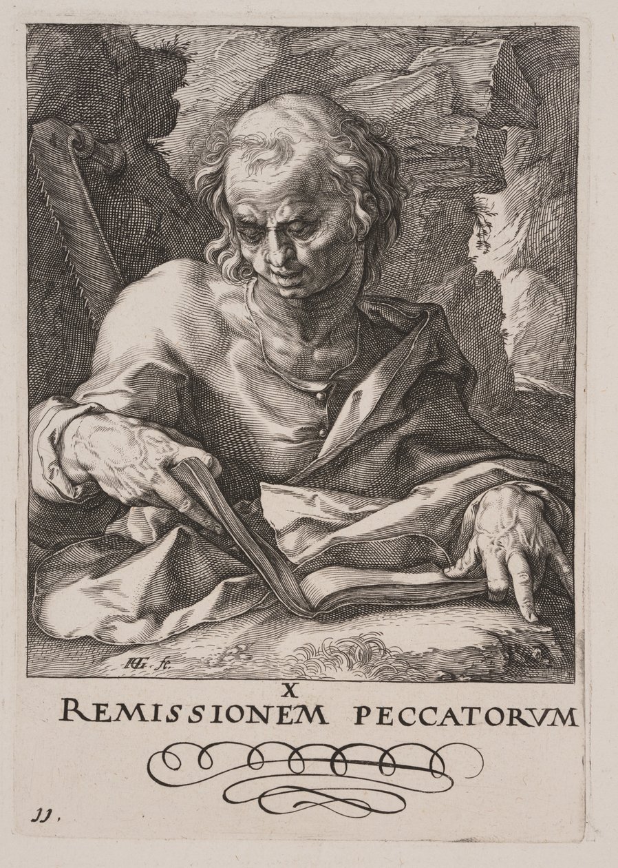 Szent Simon, Krisztus, az apostolok és Szent Pál a Hitvallással alkotó: Hendrick Goltzius