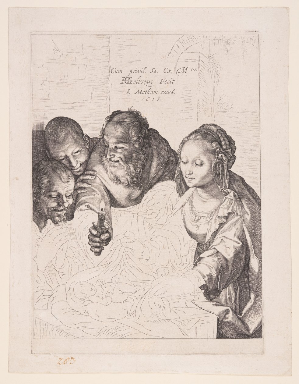A pásztorok imádása alkotó: Hendrick Goltzius