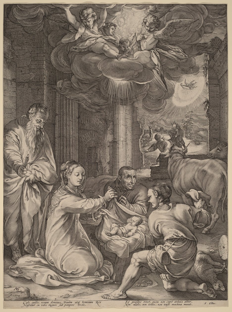 A pásztorok imádása alkotó: Hendrick Goltzius