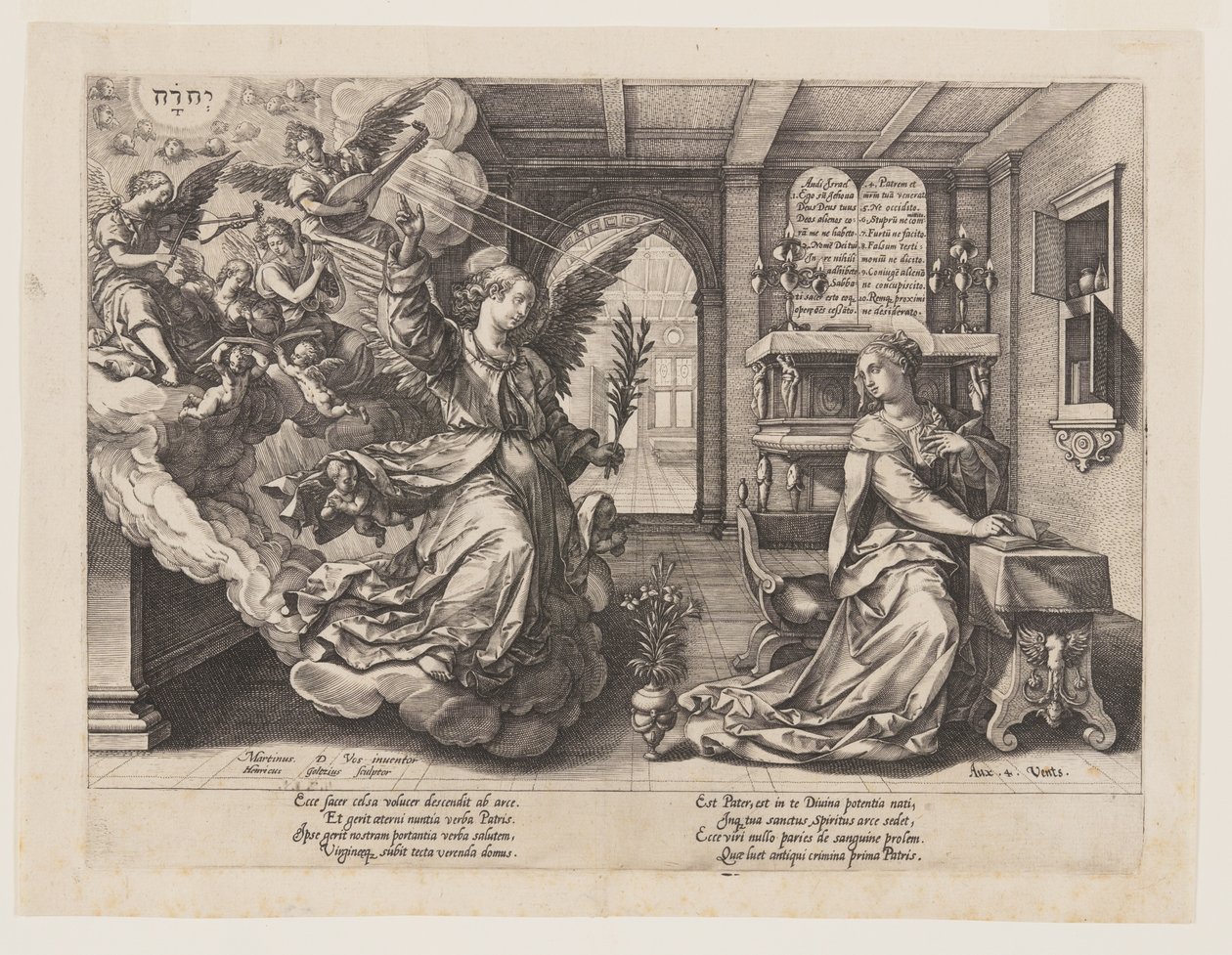 Az Annunciáció alkotó: Hendrick Goltzius