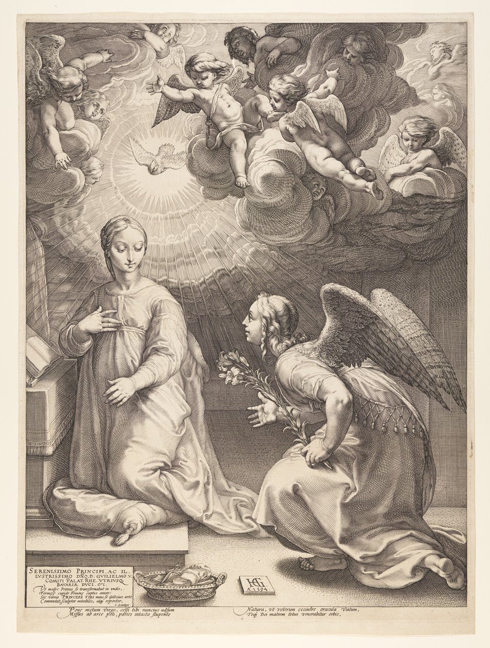 Az örömhírdetés, Krisztus születése és korai élete című könyvből alkotó: Hendrick Goltzius
