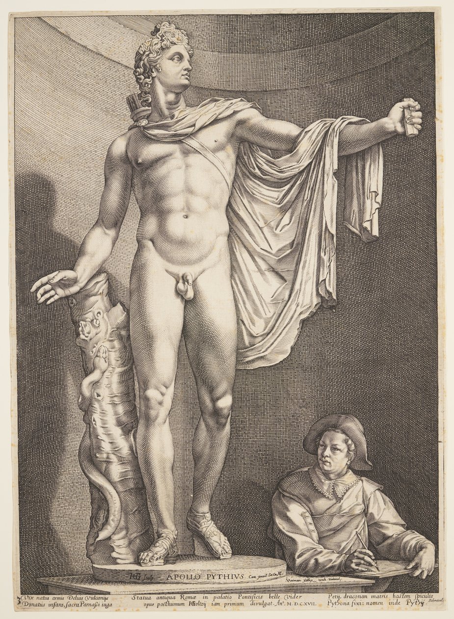 A Belvedere Apolló, a Három híres antik szoborból Rómában alkotó: Hendrick Goltzius