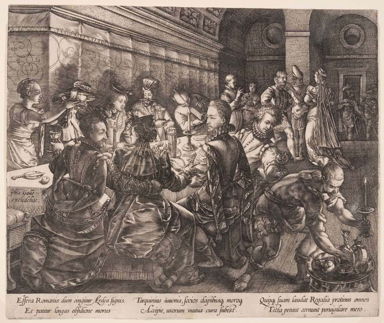 Tarquinius Collatinus lakomája, A Lucretia története című regényből alkotó: Hendrick Goltzius