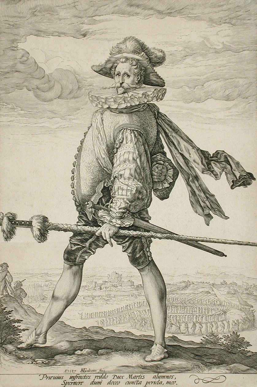 A gyalogság parancsnoka balra menetben alkotó: Hendrick Goltzius