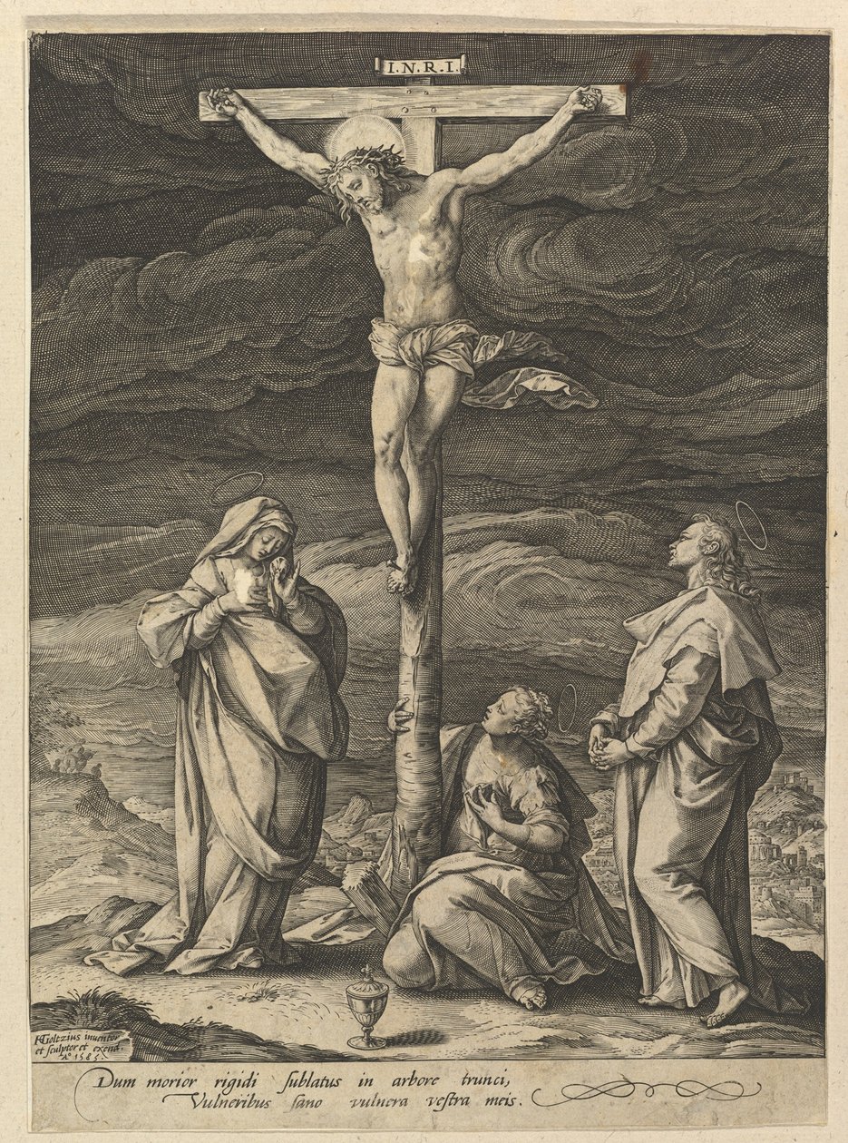 A keresztre feszítés alkotó: Hendrick Goltzius