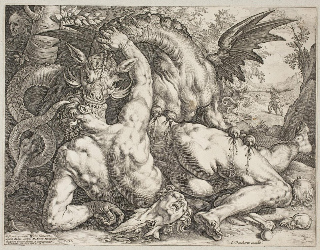 A Sárkány felfalja Kadmusz társait alkotó: Hendrick Goltzius