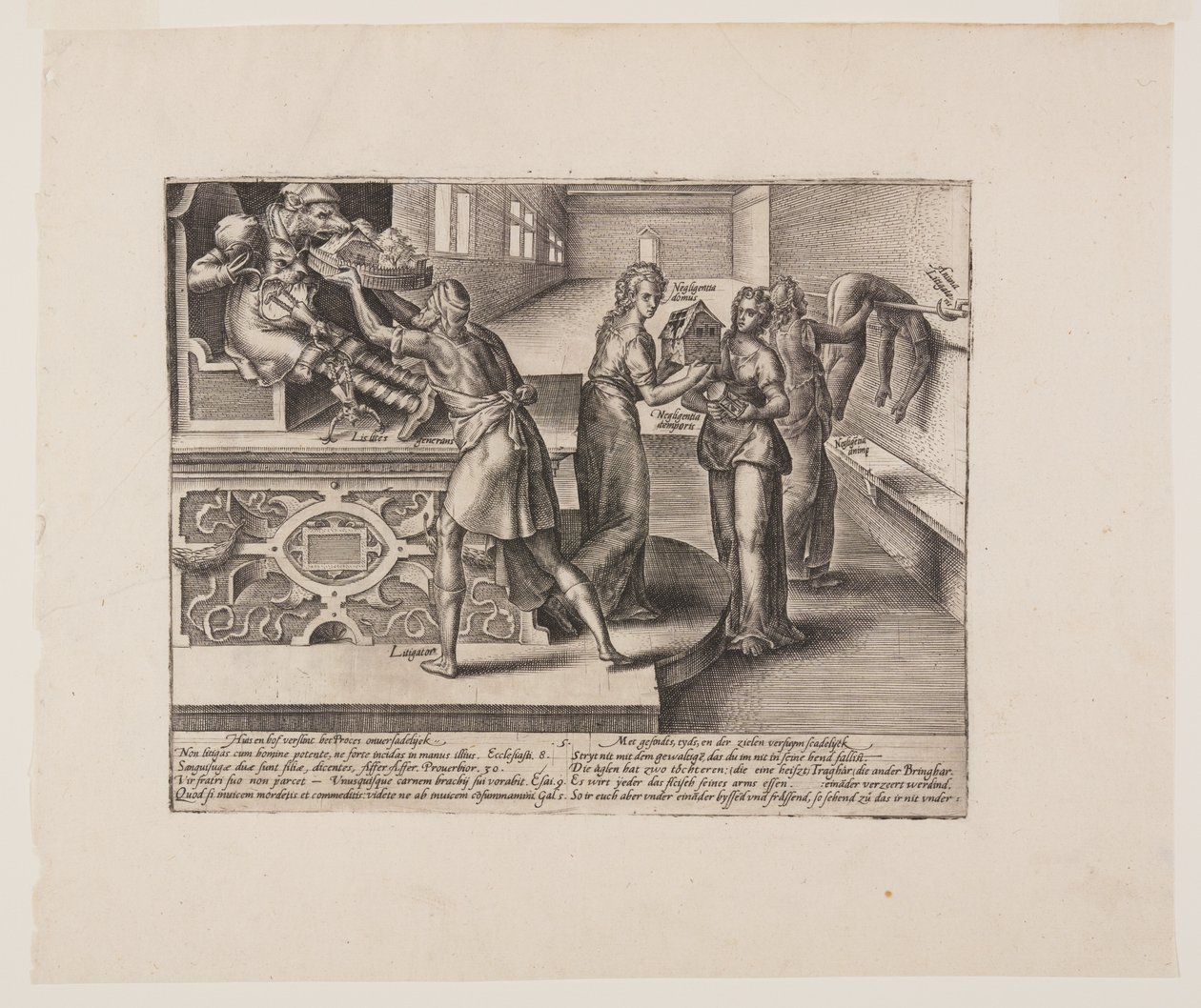A pereskedés költségei, a Litis Abusus (A jog visszaélései) című könyvből. alkotó: Hendrick Goltzius