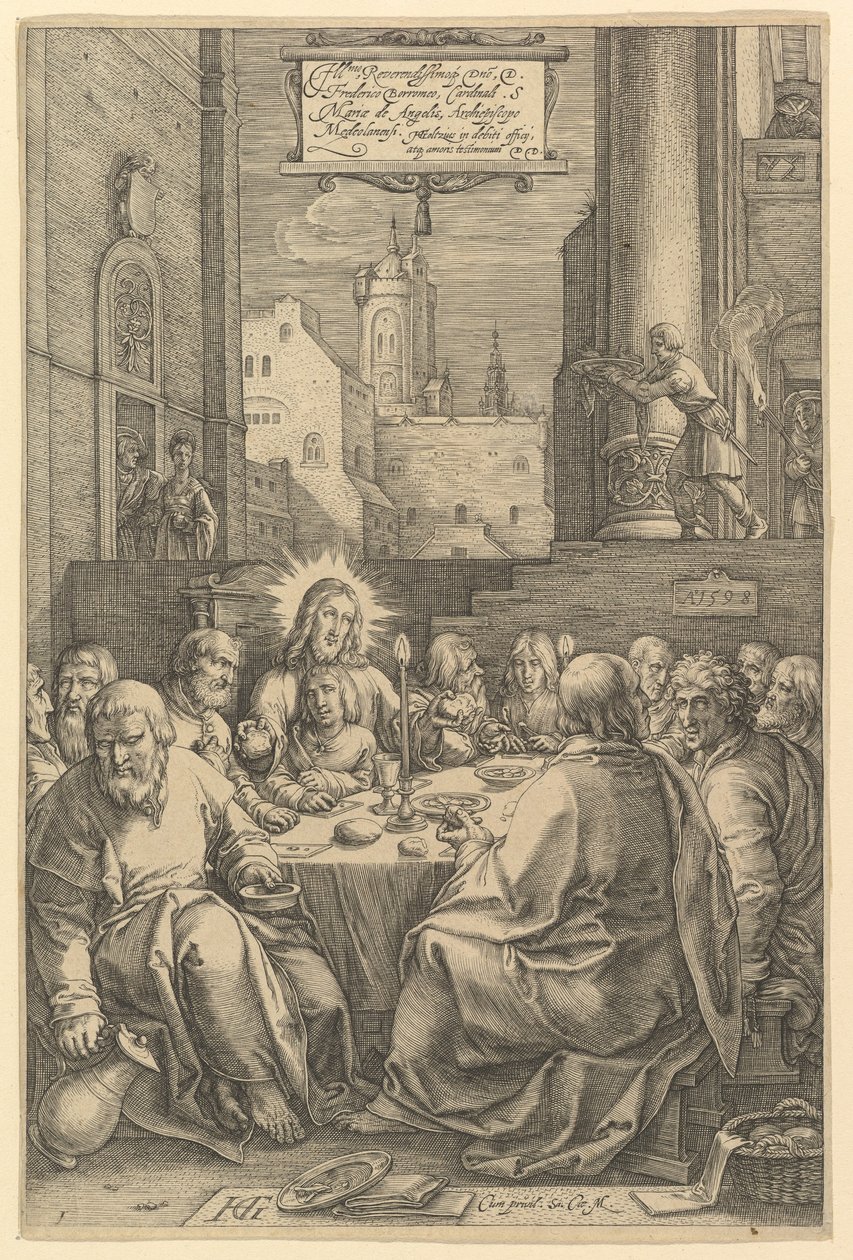 Az utolsó vacsora, "Krisztus szenvedése" című műből alkotó: Hendrick Goltzius