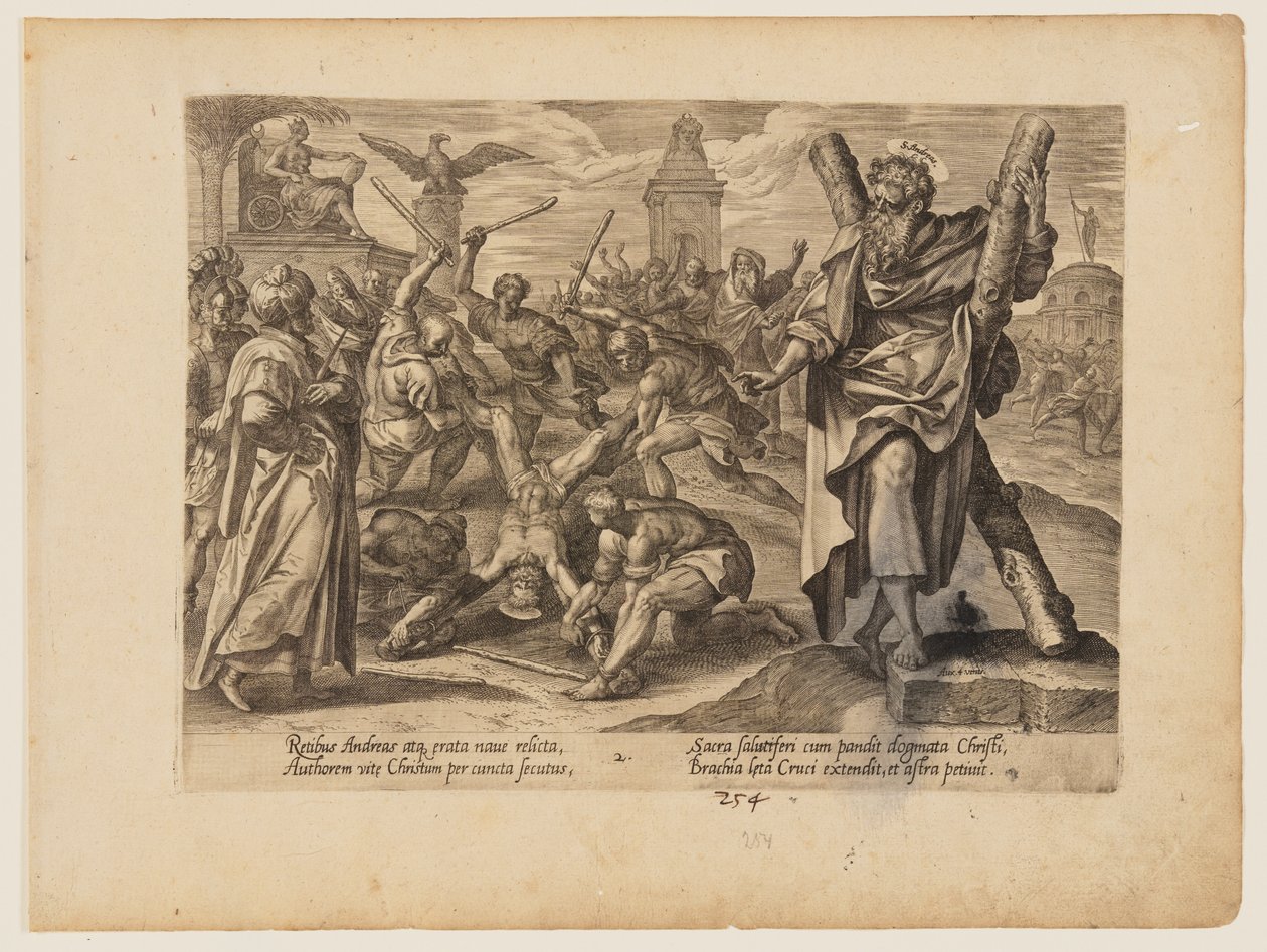 Szent András mártíromsága, Krisztus és az apostolok mártíromságából alkotó: Hendrick Goltzius
