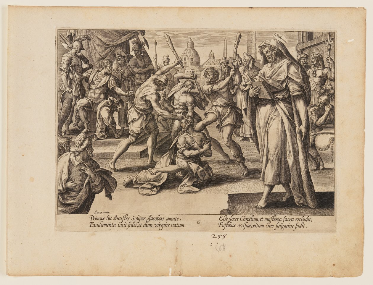 Kisebbik Szent Jakab mártíromsága, Krisztus és az apostolok mártíromságából alkotó: Hendrick Goltzius