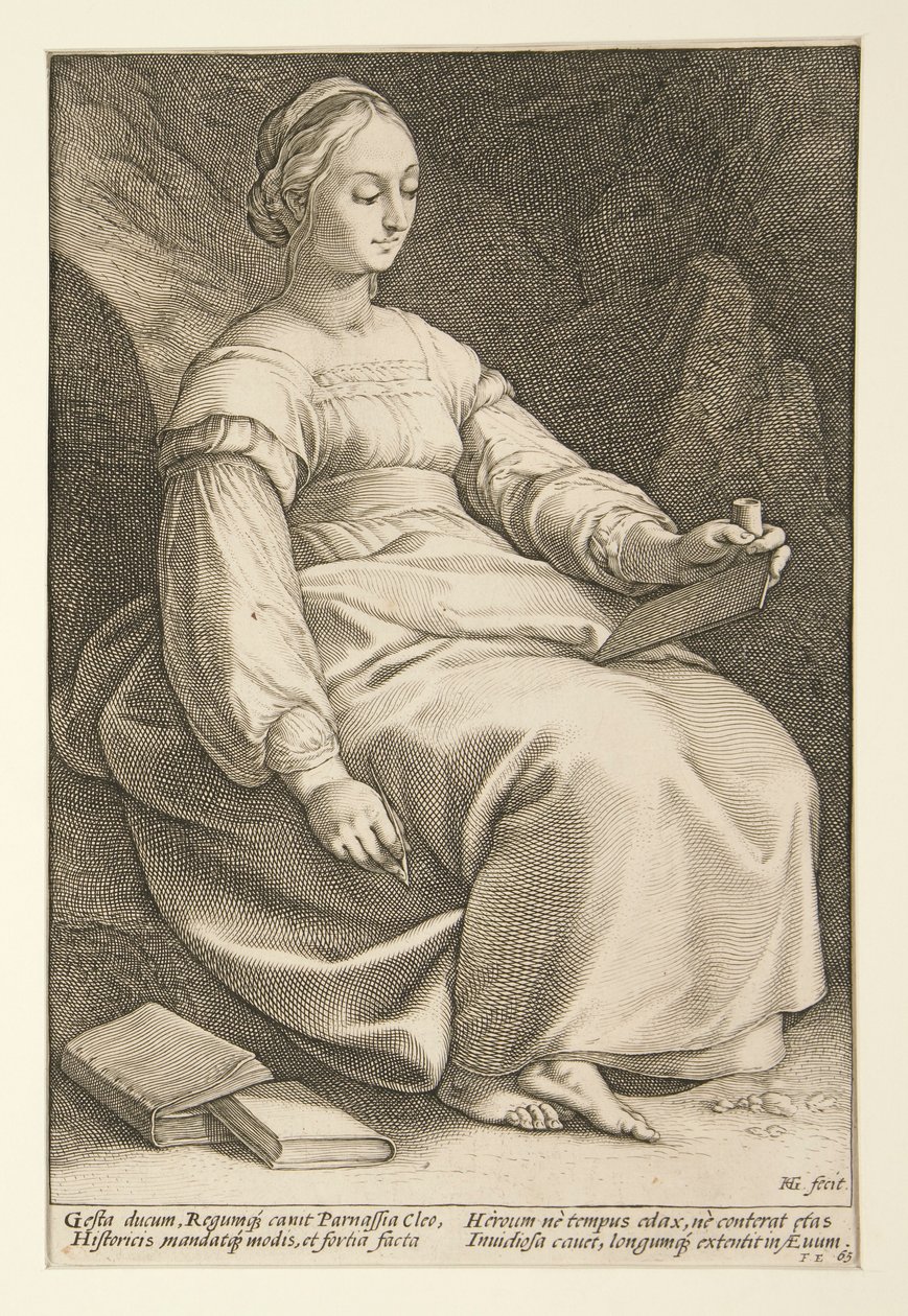 A kilenc múzsa: Clio, 4. a 9-es sorozatban alkotó: Hendrick Goltzius