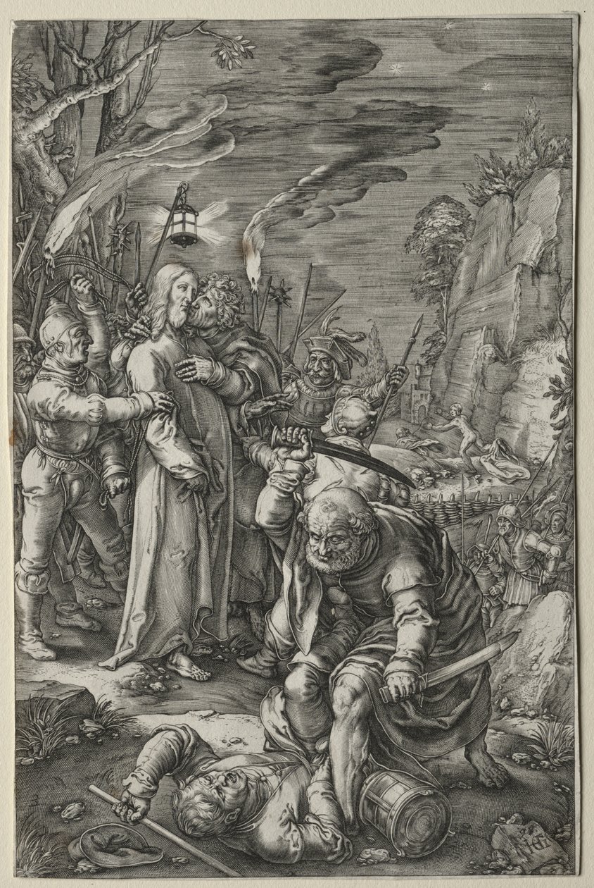 A szenvedés: Krisztus árulása alkotó: Hendrick Goltzius