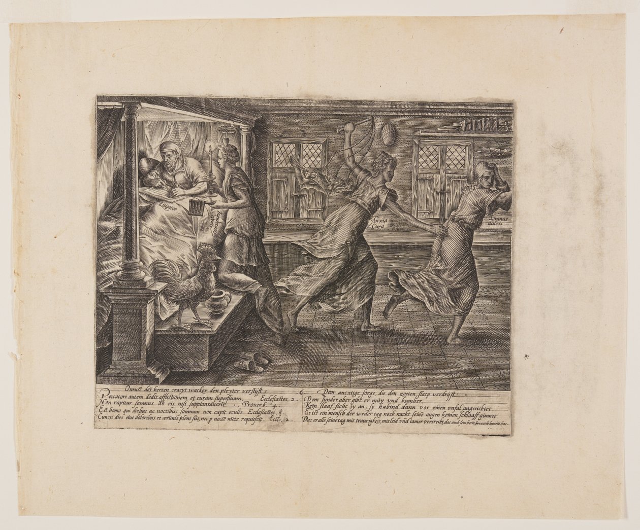 A pereskedő álmatlan éjszakája, a Litis Abususból (A jog visszaélései) alkotó: Hendrick Goltzius