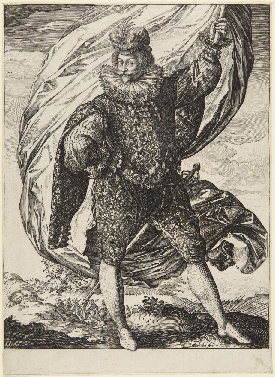 A zászlóvivő, jobbra fordulva alkotó: Hendrick Goltzius