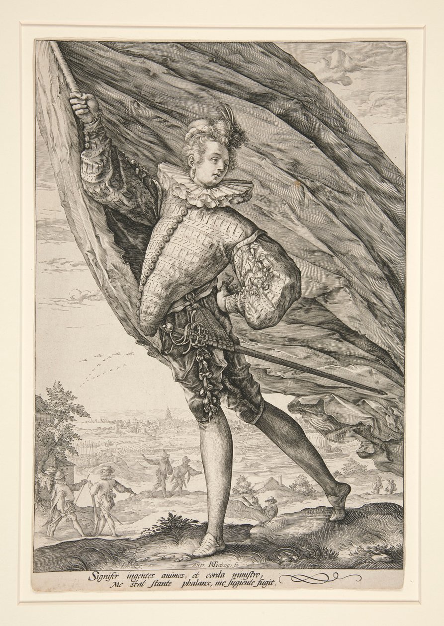 A zászlóvivő balra fordult alkotó: Hendrick Goltzius
