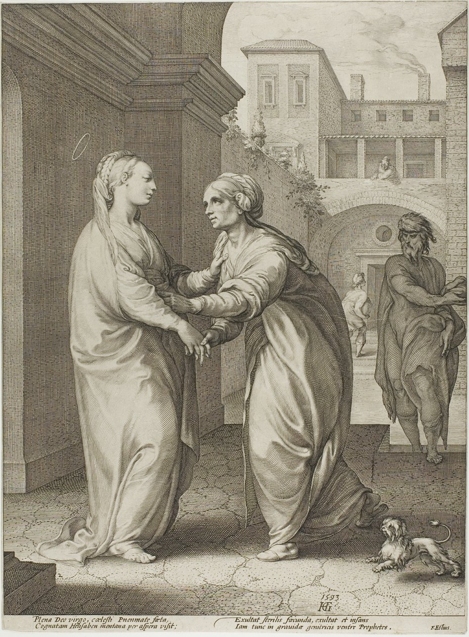 A látogatás, második lemez Krisztus születése és korai élete című könyvből alkotó: Hendrick Goltzius