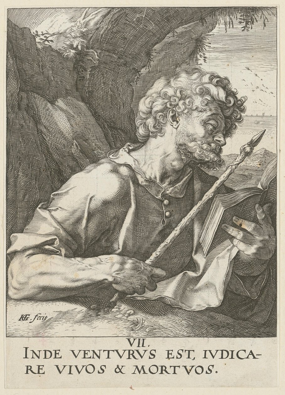 Tamás, a „Krisztus, a tizenkét apostol és Pál” sorozat 8. lapja alkotó: Hendrick Goltzius