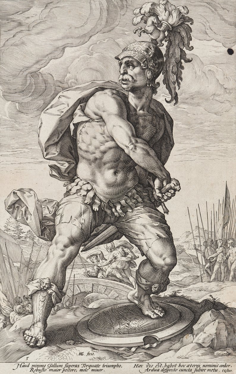 Titus Manlius Torquatus (Római hősök, 5. lap) alkotó: Hendrick Goltzius