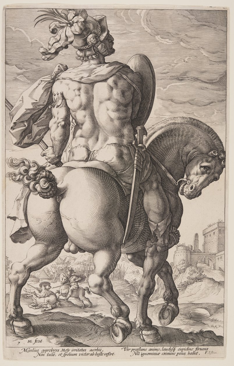 Titus Manlius lóháton, A római hősökből alkotó: Hendrick Goltzius