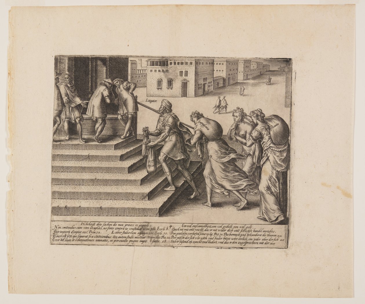 Az egyenlőtlen igazságszolgáltatás, a Litis Abusus (A törvény visszaélései) című könyvből. alkotó: Hendrick Goltzius