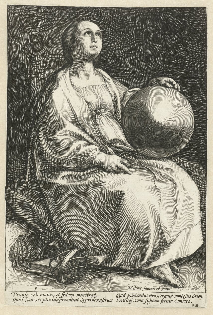 Uránia A kilenc múzsa (sorozat címe) alkotó: Hendrick Goltzius