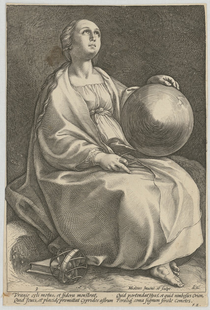 Urania, a „Kilenc múzsa” sorozat 9. lapja alkotó: Hendrick Goltzius