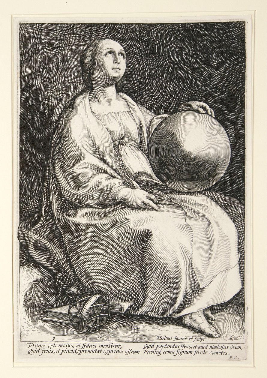 Urania, a „A kilenc múzsa” című sorozat 9. táblája alkotó: Hendrick Goltzius