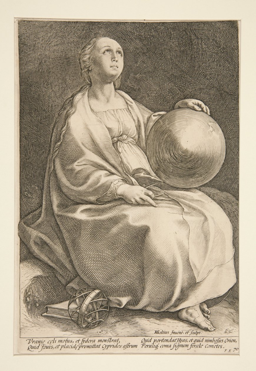 Urania, a „A kilenc múzsa” című sorozat 9. táblája alkotó: Hendrick Goltzius
