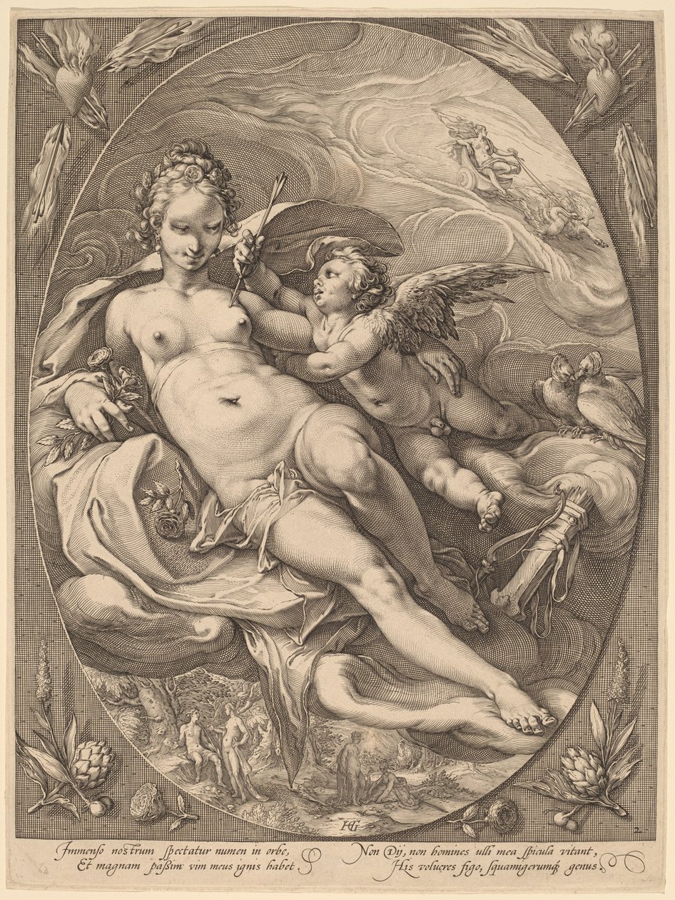 Vénusz és Ámor alkotó: Hendrick Goltzius