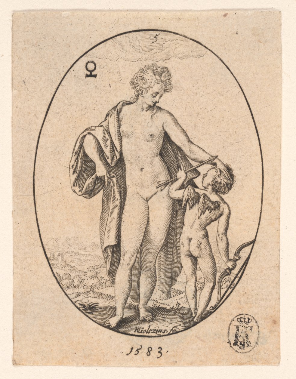 Vénusz és Ámor alkotó: Hendrick Goltzius