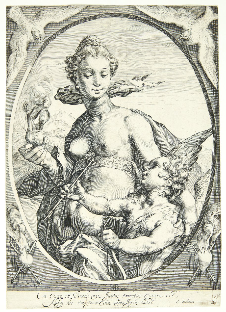 Vénusz és Ámor alkotó: Hendrick Goltzius