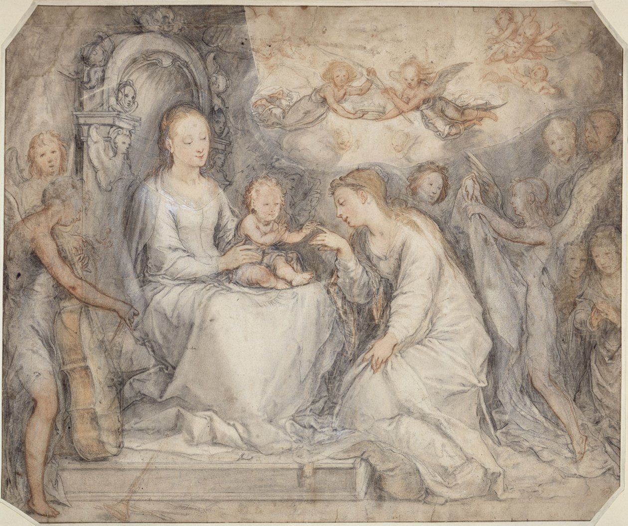 Szent Katalin eljegyzése alkotó: Hendrick Goltzius