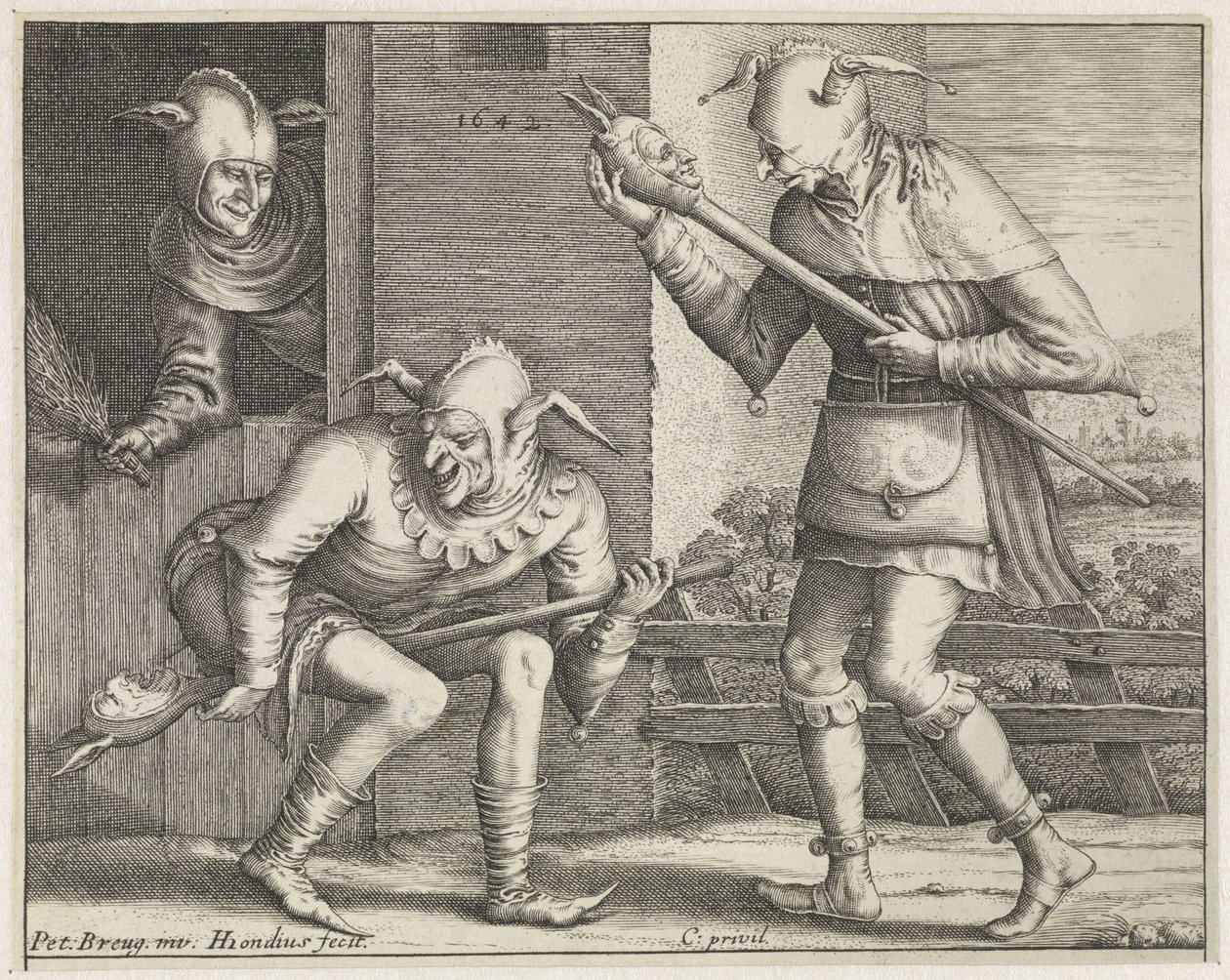 Három bolond Őrült (sorozat címe) alkotó: Hendrick Hondius (I)
