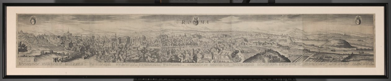 Panoráma Rómába Roma (cím a tárgyon) alkotó: Hendrick Hondius (I)