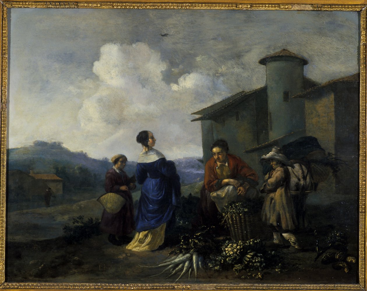 Zöldség eladó alkotó: Hendrick Mommers