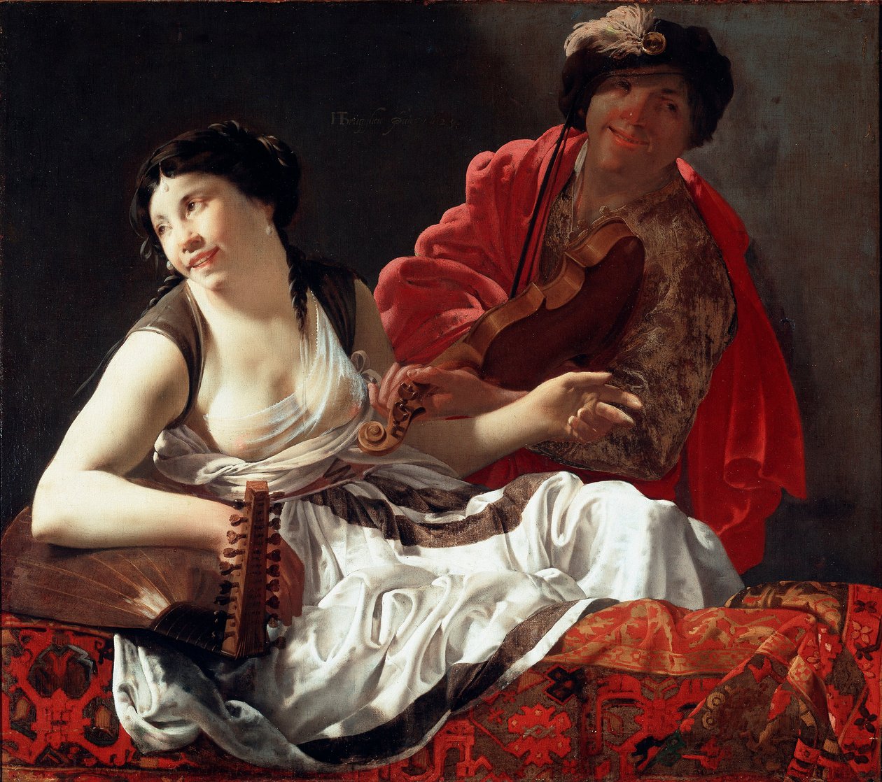 Hendrick Terbrugghen (Ter Brugghen) (1588-1629) festménye A koncert vagy az Ouie „” allegóriája” 1629 Dim. 90x127 cm Galleria Borghese Róma alkotó: Hendrick ter Brugghen