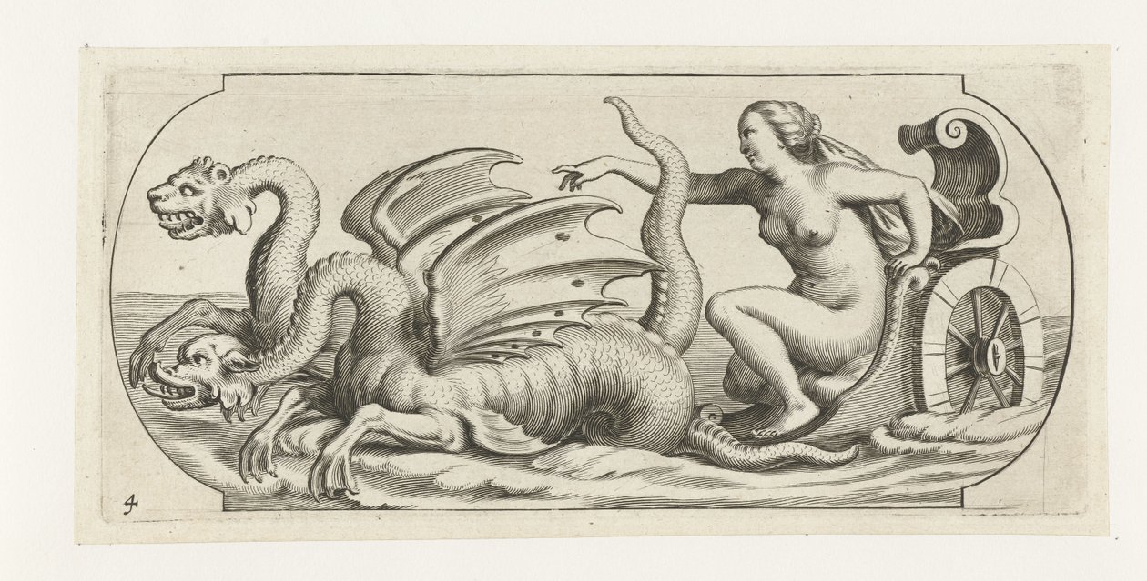 Istennő a szekéren Tengeri istenek és istennők Nouveau Livre des Dieux et Deeßes De la Marine Bouckje (sorozat címe) alkotó: Hendrick de Keyser (I)