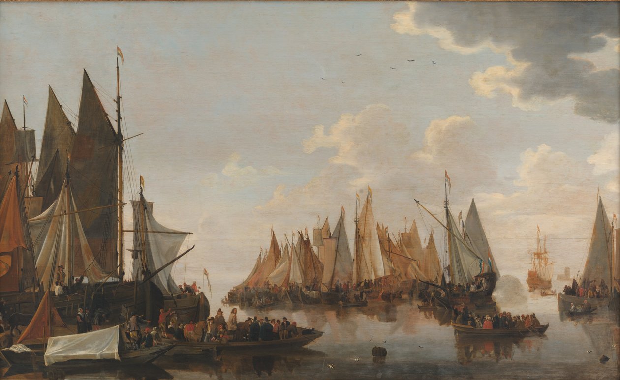 Csapatok beszállása a holland folyóra alkotó: Hendrick de Meijer